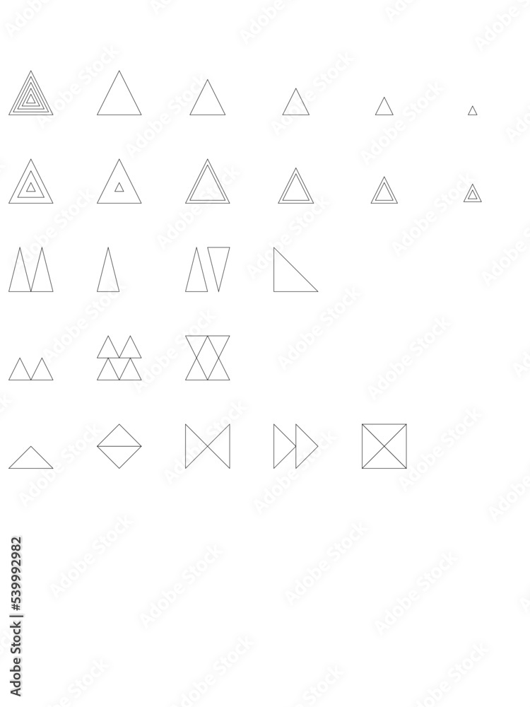 Set of black outlined triangle shapes graphic element. Isolated vector, png, illustration, transparent background. Asset for brush, stamp, montage, collage, grain source or neo geometric pattern. Set of black outlined triangle shapes graphic element. Isolated vector, png, illustration, transparent background. Asset for brush, stamp, montage, collage, grain source or neo geometric pattern.
