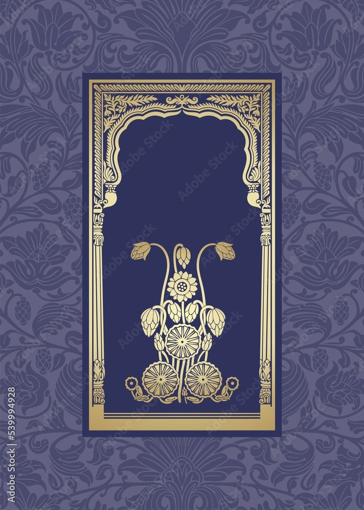 water lily, wedding card design, royal India water lily, wedding card design, royal India
