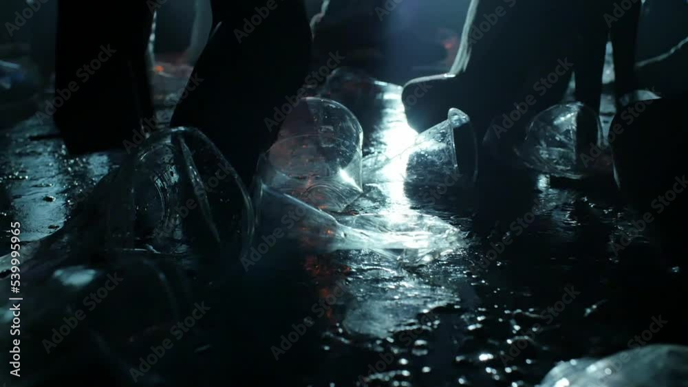 Heels on the floor of a concert. Festival floor. Dancing girl. High quality FullHD footage Heels on the floor of a concert. Festival floor. Dancing girl. High quality FullHD footage