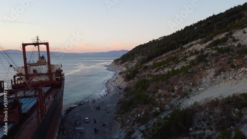 blue, boat, business, cargo, commercial, export, industrial, industry, marine, maritime, nautical, ocean, red, sea, ship, shipping, transport, transportation, travel, vessel, water