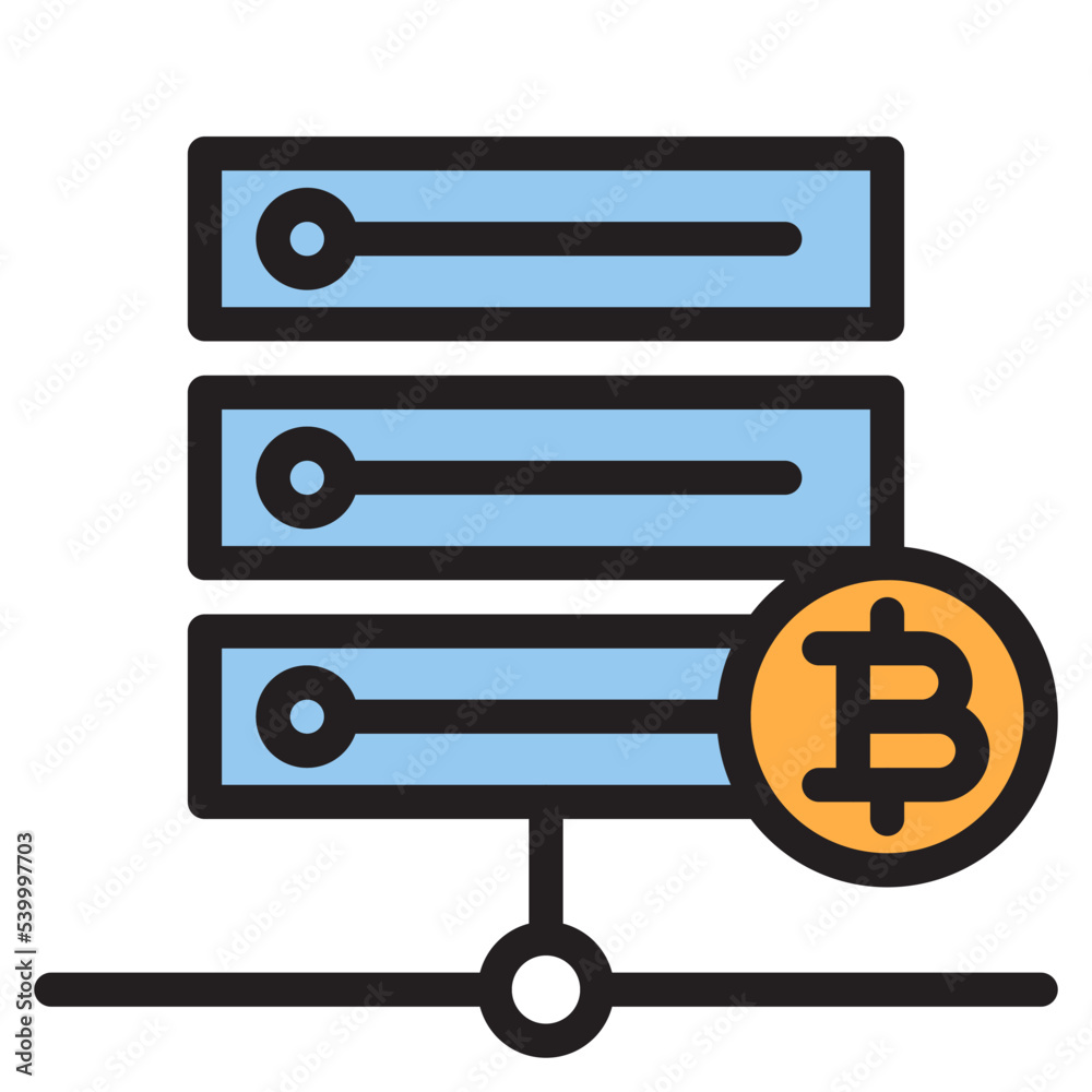 Bitcoin color line style icon Bitcoin color line style icon