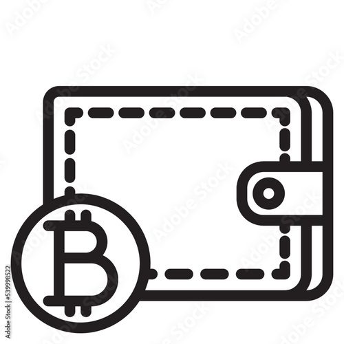 Bitcoin outline style icon