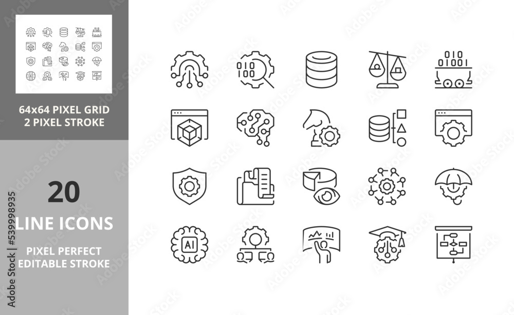 business intelligence 64px and 256px editable vector set