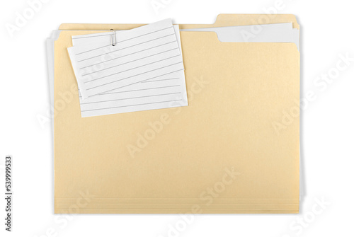 File Folder with Documents and Note