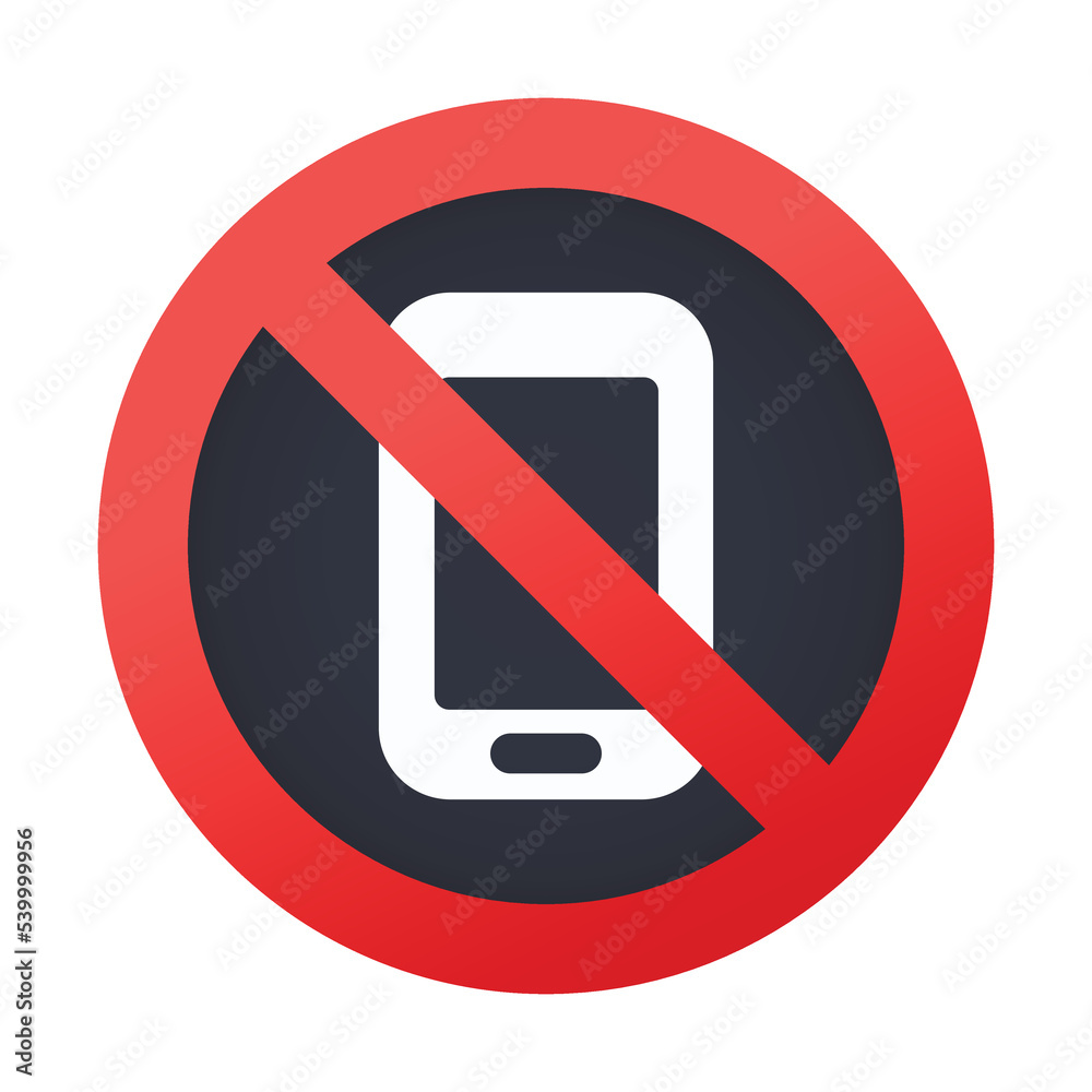 No Mobile Phones vector sign design. Isolated  Customs or Passport Control icon, No Cell Phones, No Phones, No Smartphones symbol