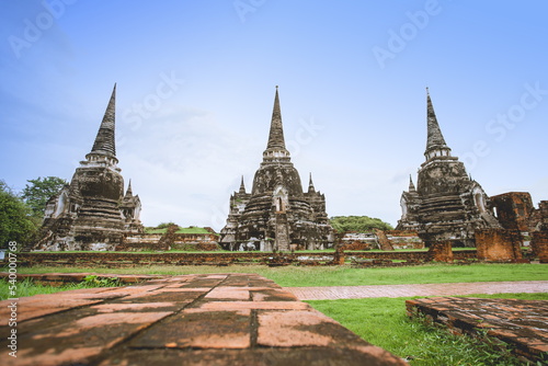 Old ruined Wat Phra Si Sanphet in Ayutthaya.