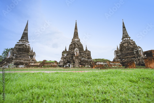 Old ruined Wat Phra Si Sanphet in Ayutthaya.