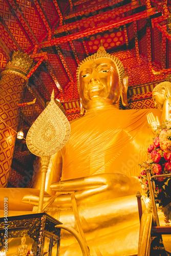 The big Buddha statue named Luang Pho Tho in Wat Phanan Choeng.
