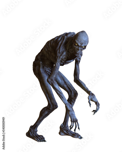 Boogeyman nightmare creature 3D illustration isolated on transparent background. photo