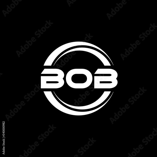 BOB letter logo design with black background in illustrator, vector logo modern alphabet font overlap style. calligraphy designs for logo, Poster, Invitation, etc.