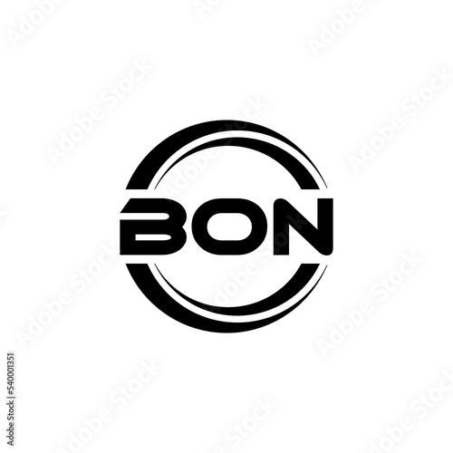 BON letter logo design with white background in illustrator, vector logo modern alphabet font overlap style. calligraphy designs for logo, Poster, Invitation, etc.