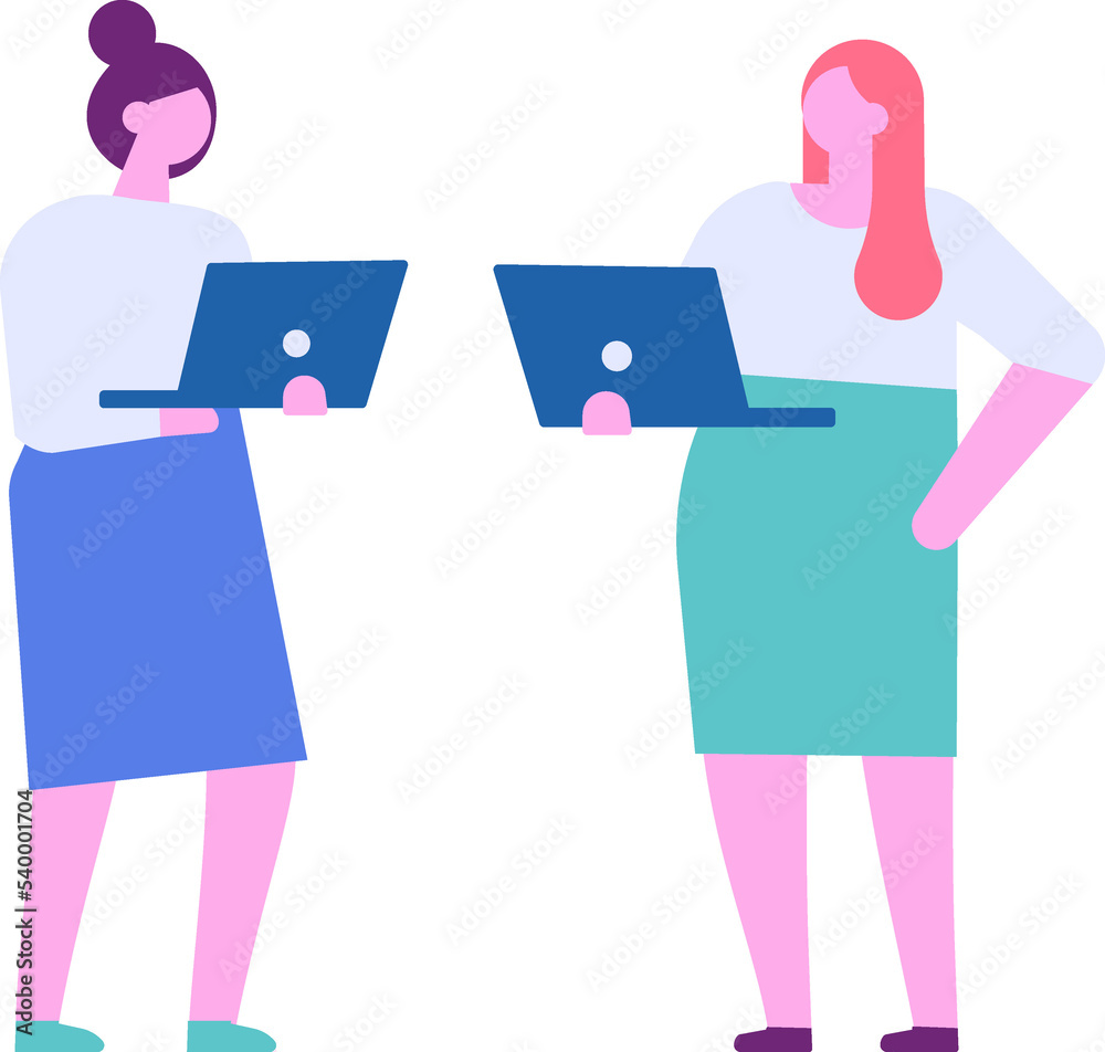 Person with laptop flat vector people Person with laptop flat vector people