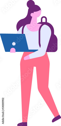 Person with laptop flat vector people