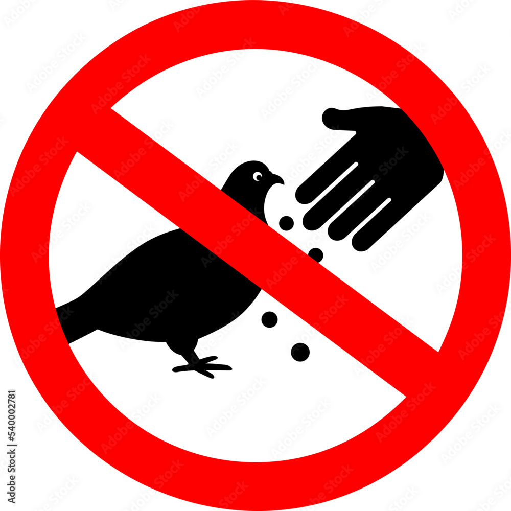 Do not feed birds forbidden sign