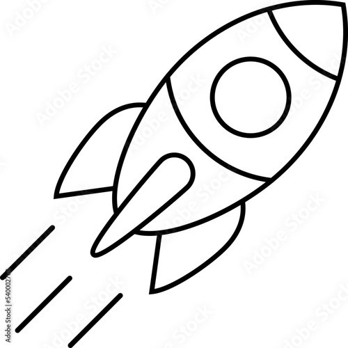 Rocket line icon, vector illustration