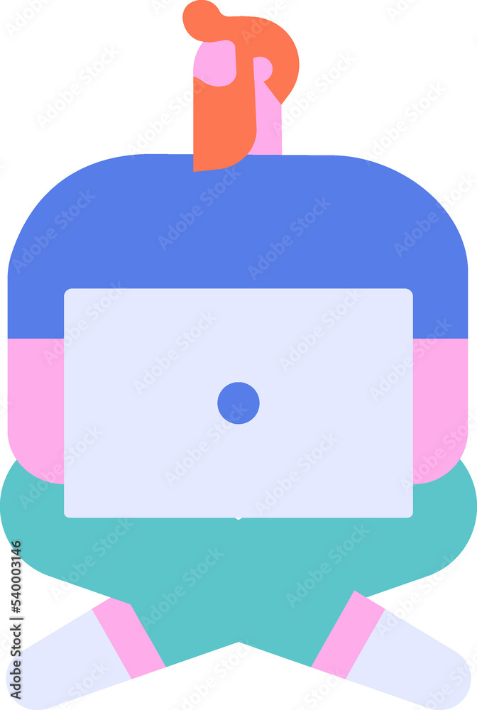 Person with laptop flat vector people Person with laptop flat vector people