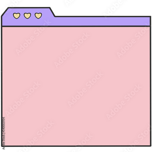 Pastel Web Browser Window Frame with Heart Icon