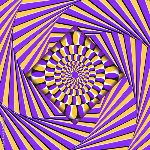 Optical illusion seamless pattern. Moving visual hypnotic