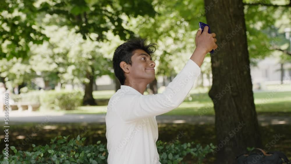 Srilankan employee posing for a perfect selfie on the streets Srilankan employee posing for a perfect selfie on the streets