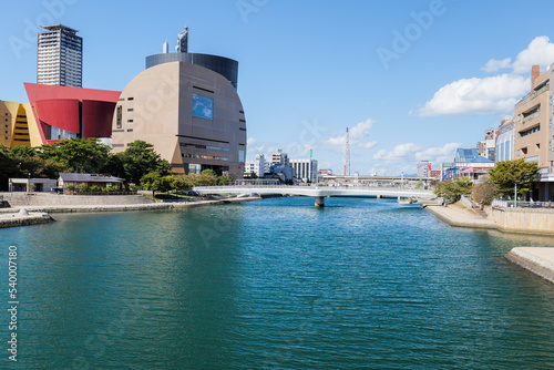 紫川とリバーウォーク 北九州市小倉