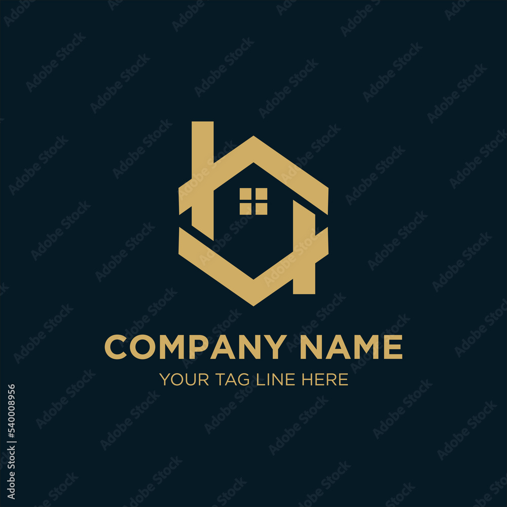 home real estate logo vector illustration template design