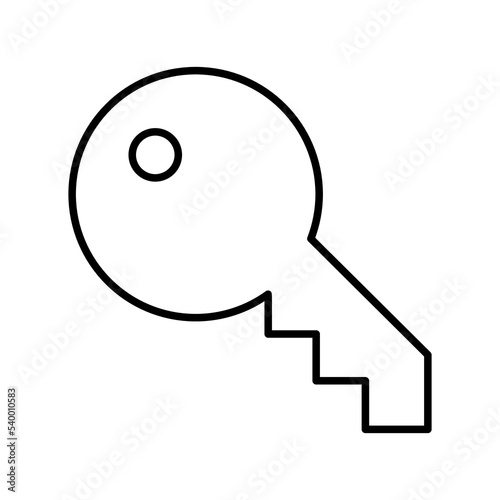 Key outline vector icon. Linear style sign for mobile concept and web design. Logo key illustration. Single high quality symbol.