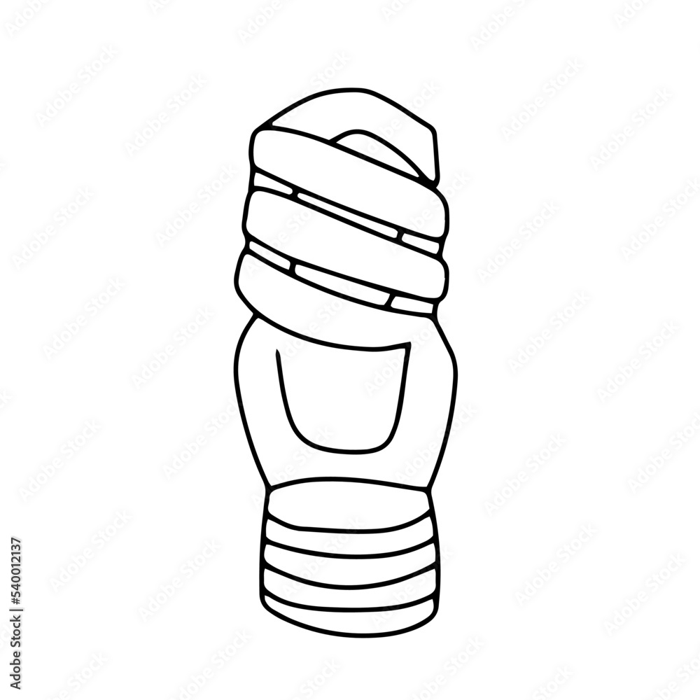 Fluorescent bulb in doodle vector style Fluorescent bulb in doodle vector style