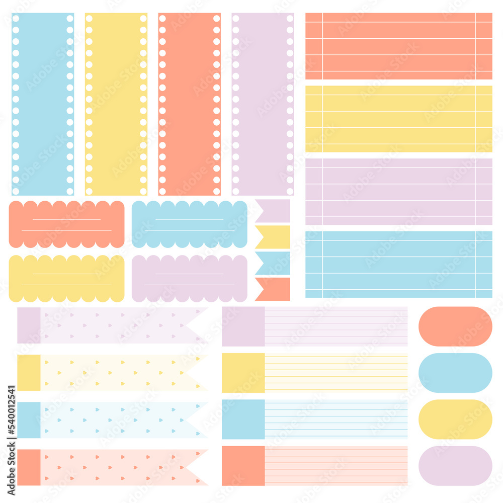 Cute paper notes. Stationary set. Scrapbook notes and cards.Printable planner stickers. To Do List note. Template for your message. Decorative planning element. Vector illustration. Cute paper notes. Stationary set. Scrapbook notes and cards.Printable planner stickers. To Do List note. Template for your message. Decorative planning element. Vector illustration.