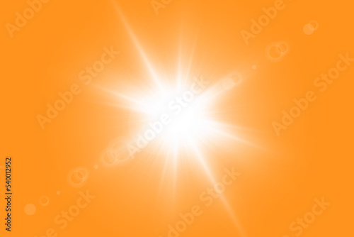 Solar rays.Warm sun on a yellow background. Leto.bliki. 