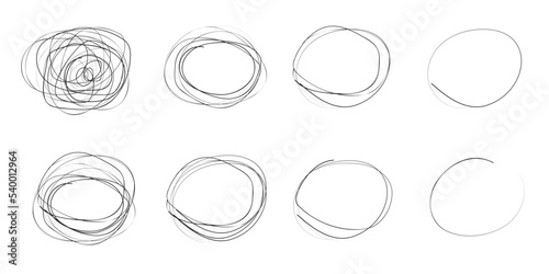 Crazy dirty line. Freehand drawing. Black and white abstract doodles, chaos doodles. A set of dirty ball symbols connected by a line. Vector illustration