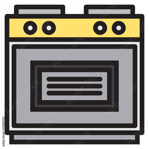 Oven color line style icon