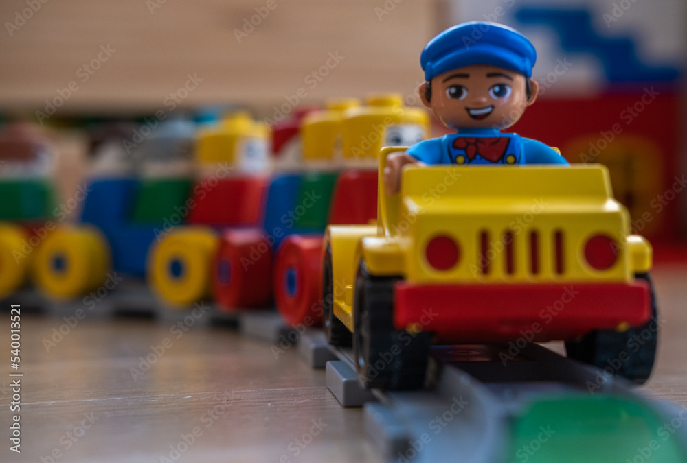 Obraz premium Kids toy train conductor 