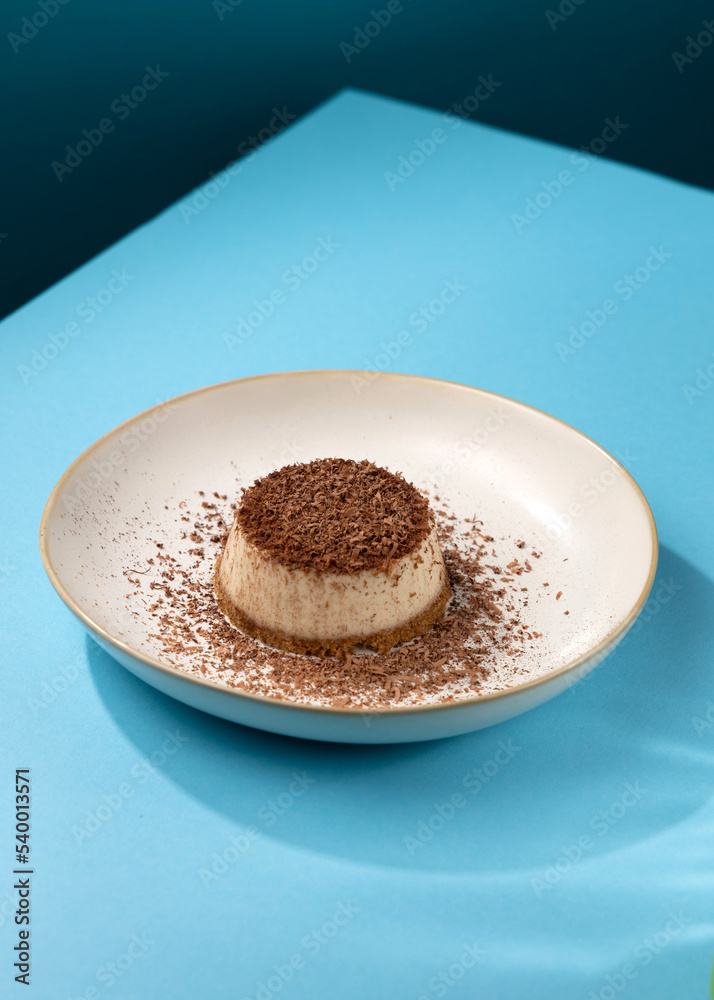 dessert with coconut chips and chocolate