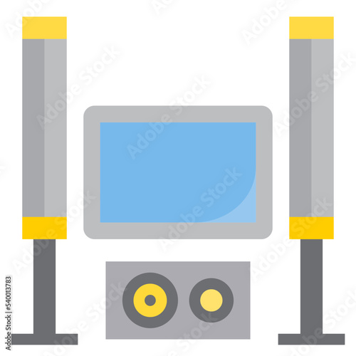 Home theater flat style icon