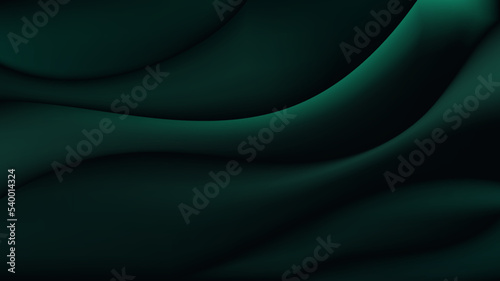 Green fabric cloth satin folded background and texture luxury style