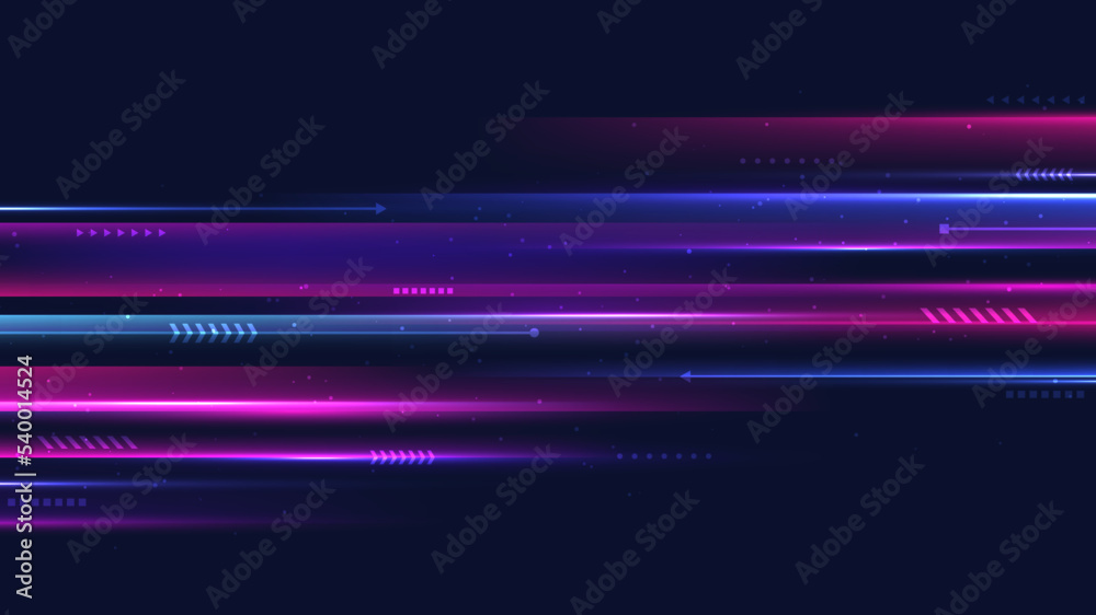 © rarinlada - Abstract technology digital futuristic concept blue and pink neon colors lighting effect motion decoration geometric shapes elements © rarinlada - Abstract technology digital futuristic concept blue and pink neon colors lighting effect motion decoration geometric shapes elements