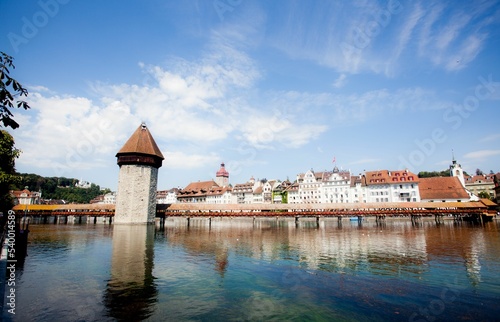 Scenery of the Spreuer Bridge, a hidden gem in Lucerne, Switzerland photo