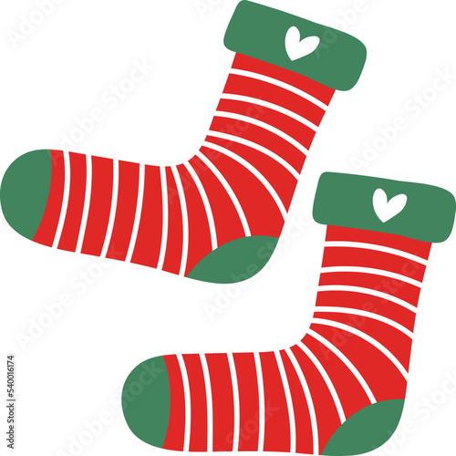 Christmas Cozy Socks Handdrawn Illustration