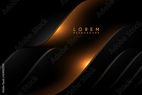 Abstract black shapes with light effect