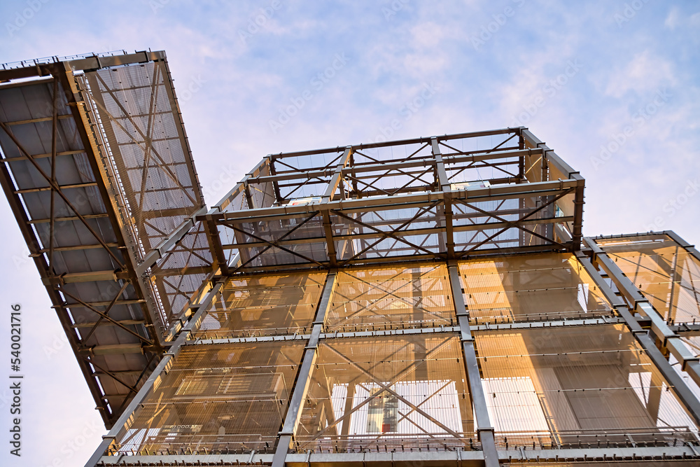 Fototapeta premium Indemann watchtower at opencast lignite mining - Front view