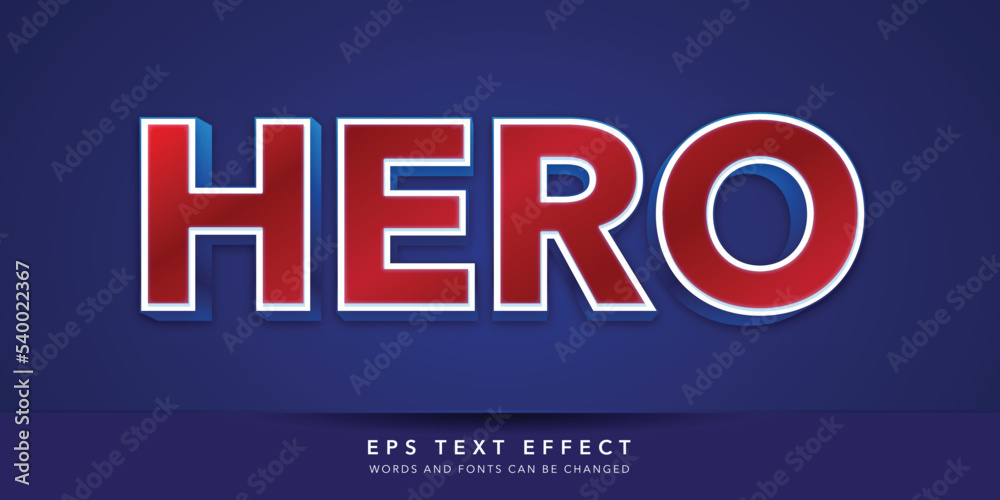 Obraz premium hero 3d editable text effect