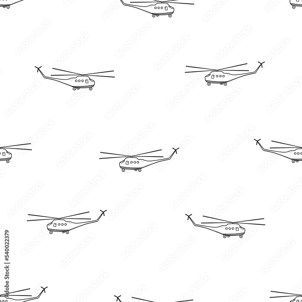 Seamless Pattern Military helicopter icon doodle vector. War transport. Seamless Pattern Military helicopter icon doodle vector. War transport.