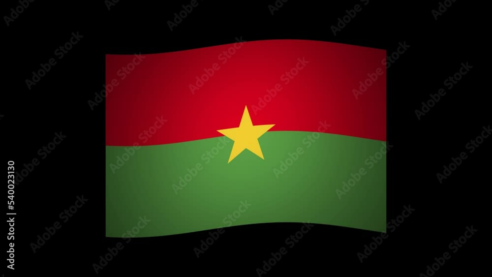 Burkina Faso Waving Flag Looping Transparent Animation Burkina Faso Waving Flag Looping Transparent Animation