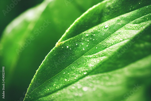 Macro Photography of a freen plant leaf with structure, detail and depth of field