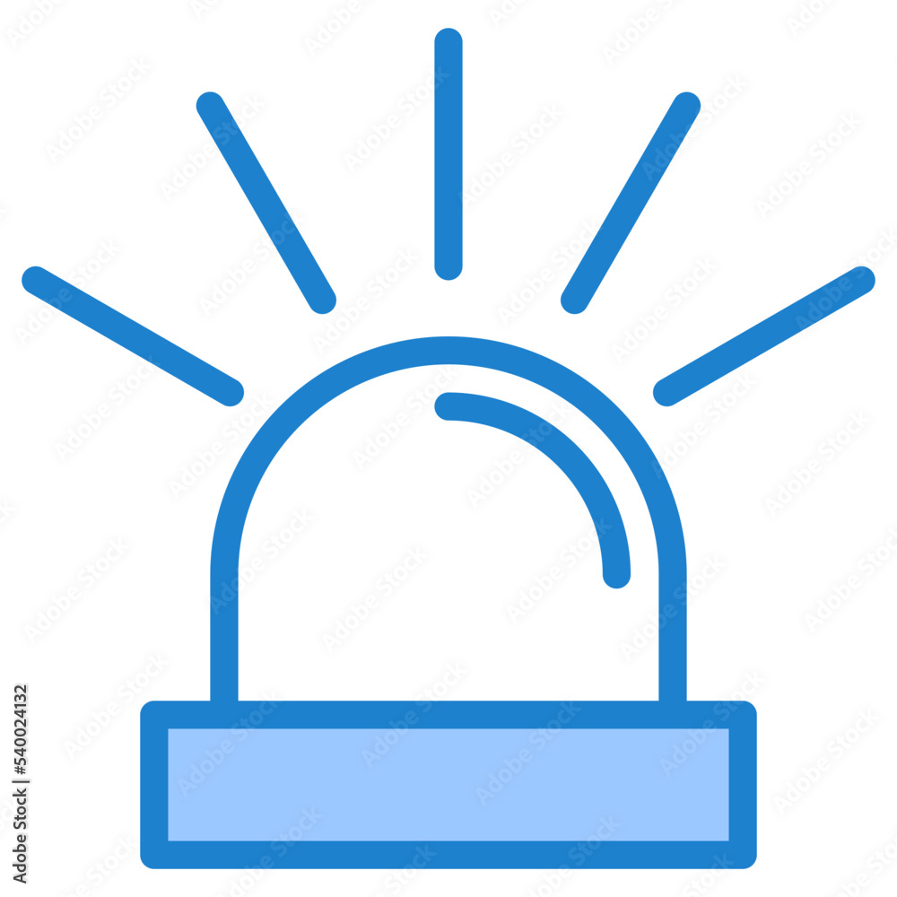 Warning lights blue style icon
