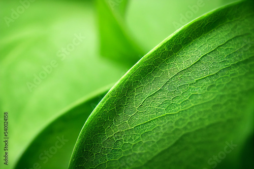 Macro Photography of a freen plant leaf with structure, detail and depth of field photo