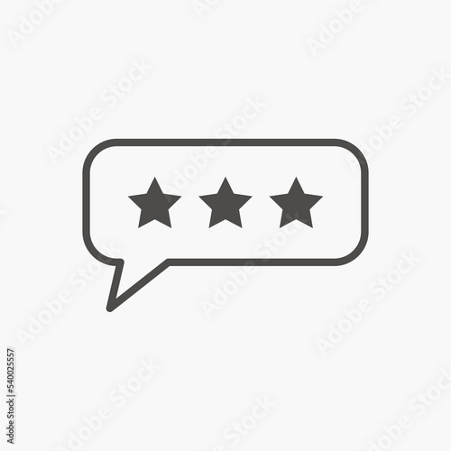 rate, feedback, stars isolated vector icon. comment, review, chat, rank, rating symbol