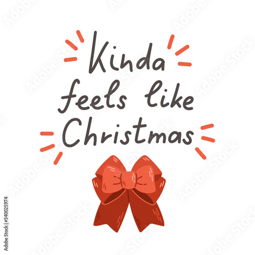 Christmas decorations with Christmas lettering flat design vector