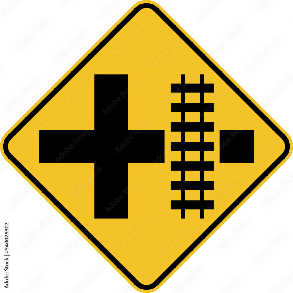 Highway Light Rail Transit Grade Crossing Right Sign Highway Light Rail Transit Grade Crossing Right Sign