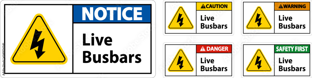 Symbol Live Busbars Sign On White Background Symbol Live Busbars Sign On White Background